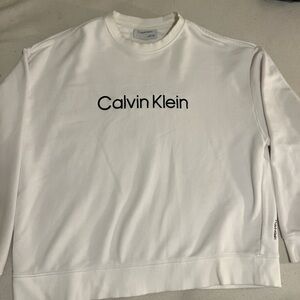 Calvin Klein Men's White Crewneck Sweater